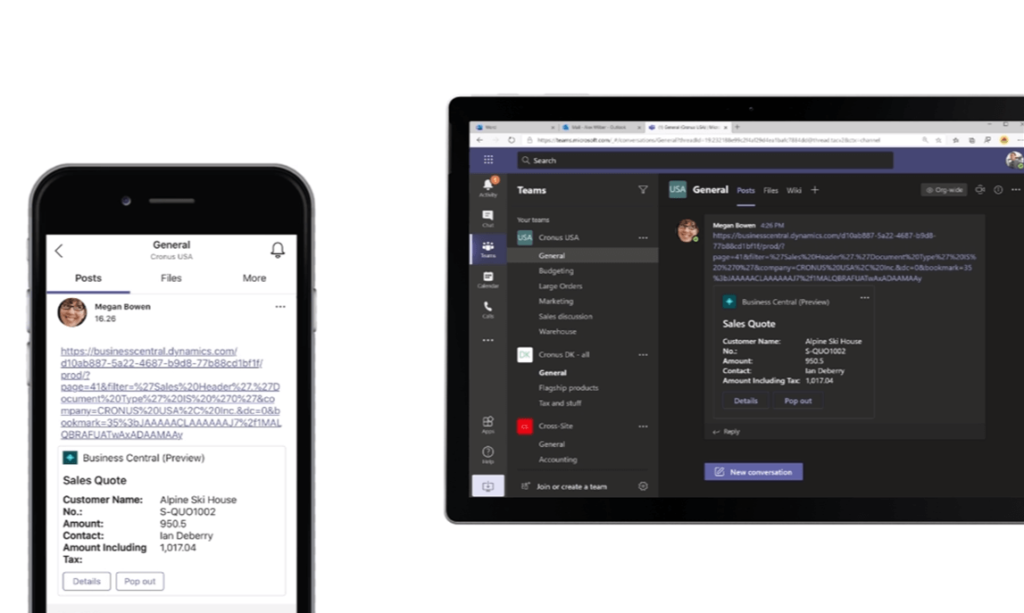 Integracja z Teams Microsoft Dynamics 365 Business Central